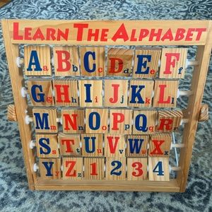 Vintage old school learn the alphabet wood 🪵